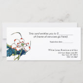 Geschenkgutschein für den Therapeuten der weißen L (Rückseite)