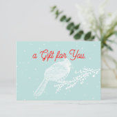 Geschenkgutschein für den Weihnachtsschnee-Kardina (Stehend Vorderseite)