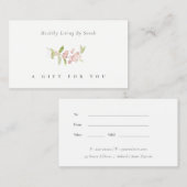 Geschenkgutschein für die Blätter der Niederlassun Visitenkarte (Vorne/Hinten)