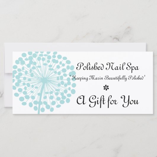 Geschenkgutschein für die blaue Blume (Vorderseite)