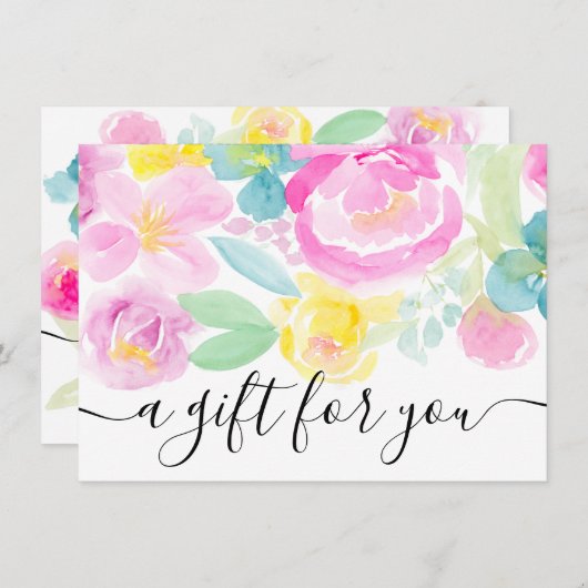 Geschenkgutschein für die blühende Rosa (Vorne/Hinten)