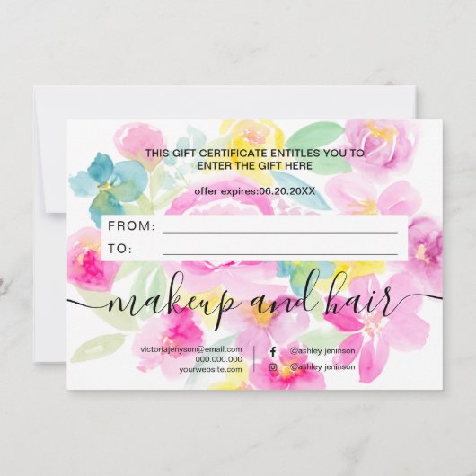 Geschenkgutschein für die blühende Rosa (Rückseite)