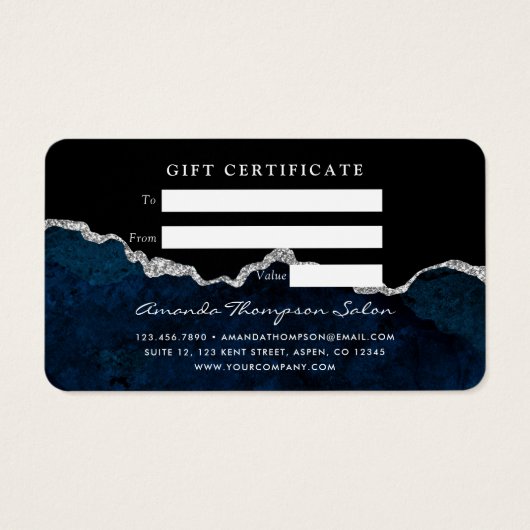 Geschenkgutschein für die Marine und das Silver Ag (Rückseite)