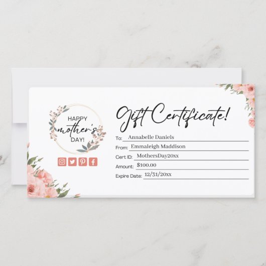 Geschenkgutschein für die Mutter der Mutter (Vorderseite)