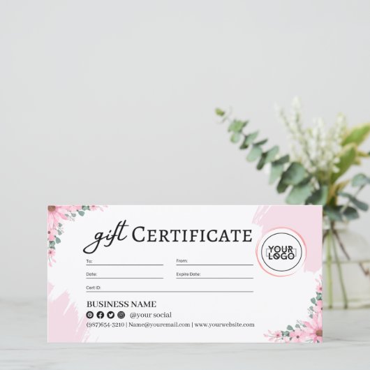 Geschenkgutschein für die Rosa Blumenmutter (Stehend Vorderseite)