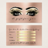 Geschenkgutschein für die Rose Gold Lashes Makeup (Vorne & Hinten)