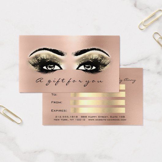 Geschenkgutschein für die Rose Gold Lashes Makeup (Büro)