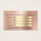 Geschenkgutschein für die Rose Gold Lashes Makeup (Rückseite)