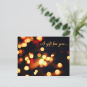 Geschenkgutschein für die Weihnachtsbeleuchtung Postkarte (Stehend Vorderseite)