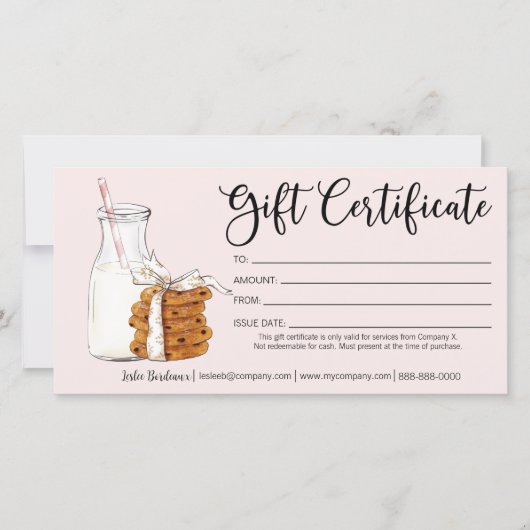 Geschenkgutschein für die Weihnachtsmilch und Cook (Vorderseite)