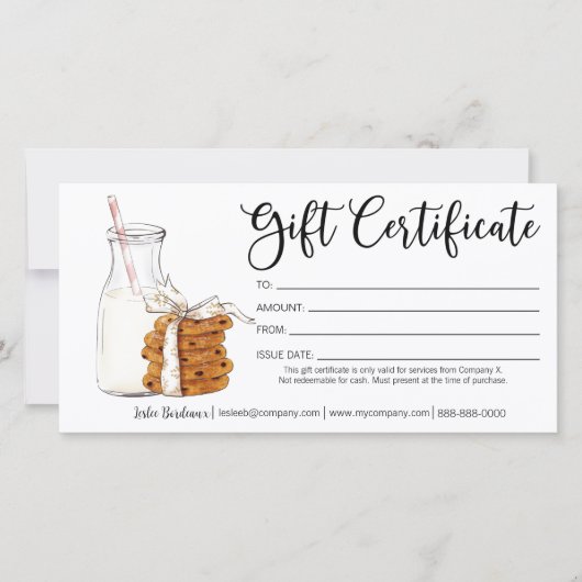 Geschenkgutschein für die Weihnachtsmilch und Cook (Vorderseite)