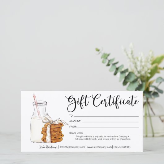 Geschenkgutschein für die Weihnachtsmilch und Cook (Stehend Vorderseite)