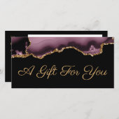 Geschenkgutschein für Dunkelmauve und Gold (Vorne/Hinten)