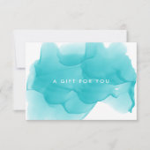 Geschenkgutschein für ein türkisfarbenes Grundstüc (Vorderseite)