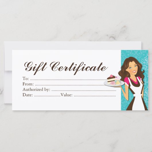 Geschenkgutschein für eine belebte Damaski (Rückseite)