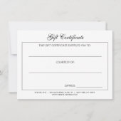 Geschenkgutschein für einen modernen Blumengarten (Rückseite)