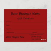 Geschenkgutschein für einen schönen Urlaub in Chic Postkarte (Rückseite)