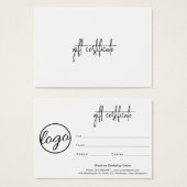 Geschenkgutschein für einfaches, modernes Unterneh (Vorne & Hinten)