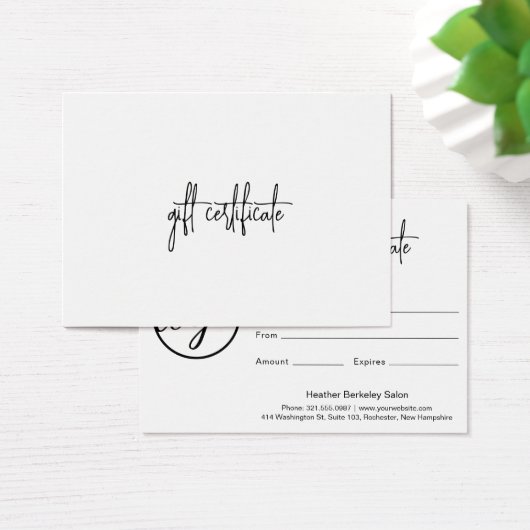 Geschenkgutschein für einfaches, modernes Unterneh (Schreibtisch)