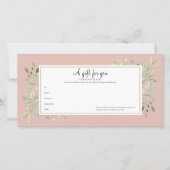 Geschenkgutschein für elegant rosa Blätter (Vorderseite)