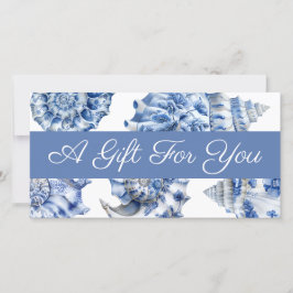Geschenkgutschein für elegante blaue Muscheln