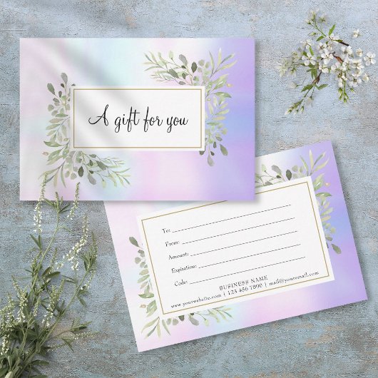 Geschenkgutschein für elegante holografische Frühl