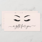 Geschenkgutschein für elegante rosafarbene Lashes (Vorne/Hinten)
