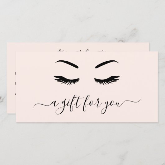 Geschenkgutschein für elegante rosafarbene Lashes (Vorne/Hinten)