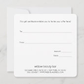 Geschenkgutschein für elegantes Skriptleaf-Muster (Rückseite)