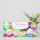 Geschenkgutschein für farbenfrohe Cupcakes (Stehend Vorderseite)