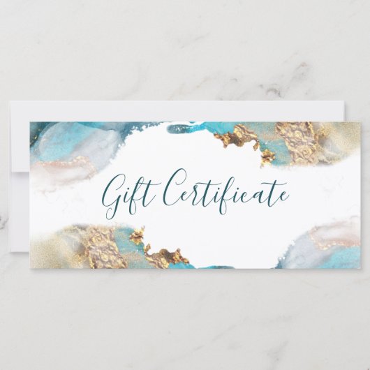 Geschenkgutschein für Flüssigfarben und Gold (Vorderseite)