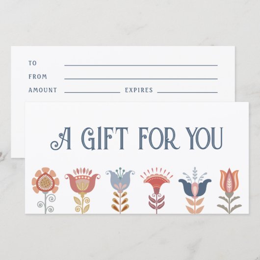 Geschenkgutschein für Folklorekunst-Blume (Vorne/Hinten)