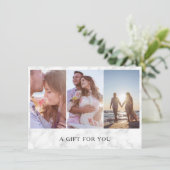 Geschenkgutschein für Fotocollage-Fotografen aus M (Stehend Vorderseite)