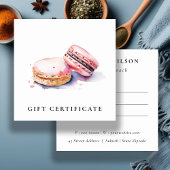 Geschenkgutschein für französische Macarons Quadratische Visitenkarte