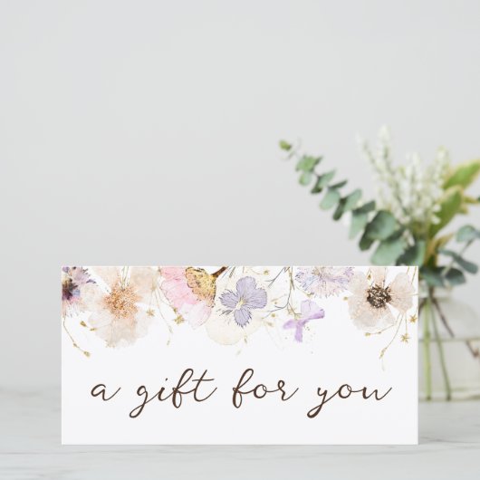 Geschenkgutschein für getrocknete Blume (Stehend Vorderseite)