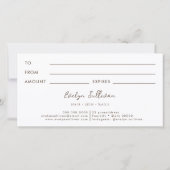 Geschenkgutschein für getrocknete Blume (Rückseite)