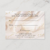 Geschenkgutschein für Glitzer Seidenseide Visitenkarte (Rückseite)