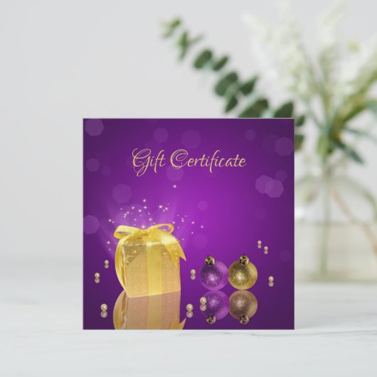 Geschenkgutschein für Golden Christmas Geschenk (Stehend Vorderseite)