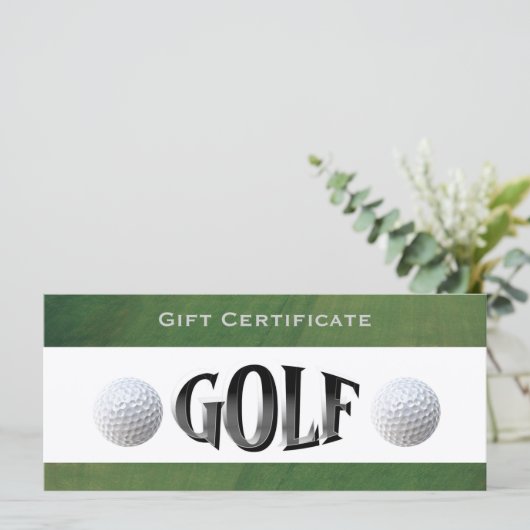 Geschenkgutschein für Golfkurse (Stehend Vorderseite)