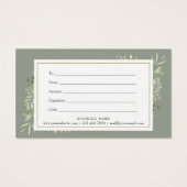 Geschenkgutschein für Grüne goldene Grünpflanzen (Rückseite)