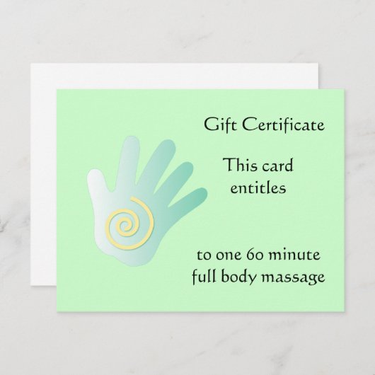 Geschenkgutschein für grüne HeilHand (Vorne/Hinten)