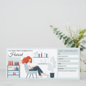 Geschenkgutschein für Haartrappe, Geschenk für Haa Einladung (Stehend Vorderseite)