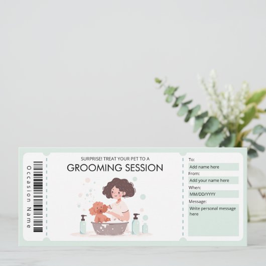 Geschenkgutschein für Heimtiere oder Hunde Einladung (Stehend Vorderseite)