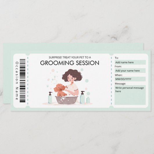 Geschenkgutschein für Heimtiere oder Hunde Einladung (Vorne/Hinten)