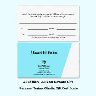 Geschenkgutschein für hochleistungsfähige Trainer Treuekarte