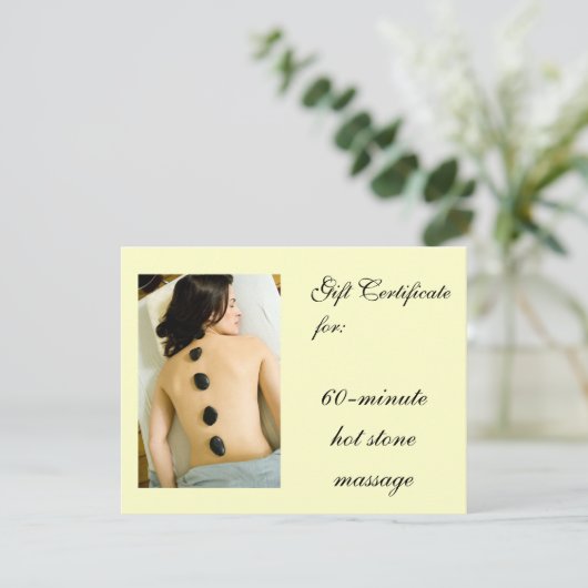 Geschenkgutschein für Hot Stone (Stehend Vorderseite)