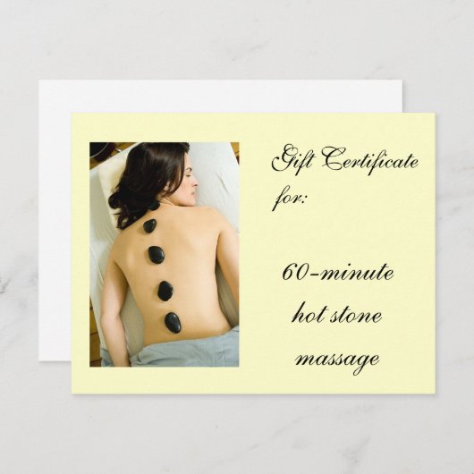 Geschenkgutschein für Hot Stone (Vorne/Hinten)