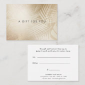 Geschenkgutschein für Imitate aus Gold Visitenkarte (Vorne/Hinten)