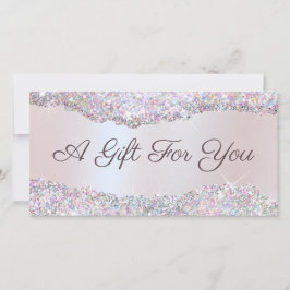 Geschenkgutschein für Imitate mit rosa Glitzer
