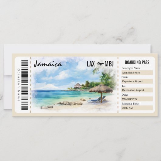 Geschenkgutschein für Jamaica-Boarding Einladung (Vorderseite)